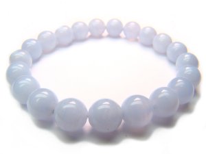 BCTXIRXXXXX Blue Lace Agate Round Shape 8mm  Bracelet