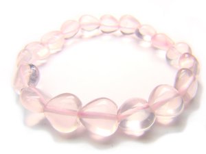 BRQXHS1200X Rose Quartz Heart Shape 10mm  Bracelet