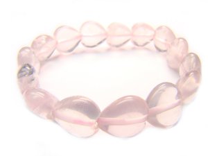BRQXHS1400X Rose Quartz Heart Shape 12mm  Bracelet