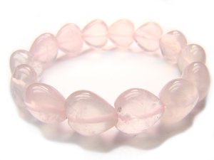 BRQXDO0306X Rose Quartz Heart Shape 14mm  Bracelet