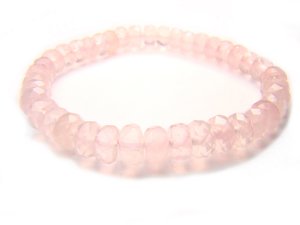 BRQXSP0900X Rose Quartz Wheel Shape 4x7mm Cut Bracelet