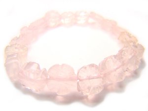 BRQXOS1013X Rose Quartz Flower Shape 10mm  Bracelet