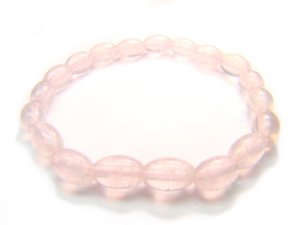 BRQXBR069C Rose Quartz Rice Shape 6x8mm  Bracelet