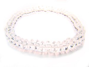 BRCXDO0305C Clear Quartz Donut Shape 3x6mm  Bracelet