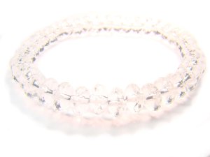 BRCXSS0507X Clear Quartz Donut Shape 4x8mm Cut Bracelet
