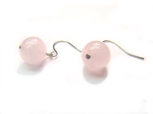 ERQXRS0600C Rose Quartz Round Shape 10mm  Earrings