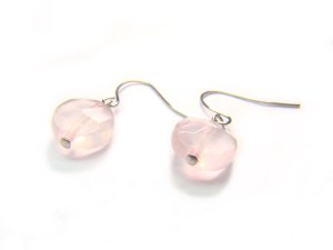 ERQXFL1000X Rose Quartz Spere Shape 10mm  Earrings