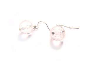 ERCXDO0306X Clear Quartz Round Shape 10mm Cut Earrings