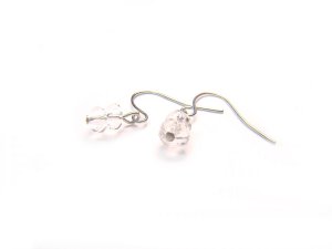 ERCXDO0408C Clear Quartz Donut Shape 3x5mm Cut Earrings