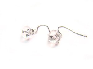 ERCXSS0507X Clear Quartz Donut Shape 4x8mm Cut Earrings