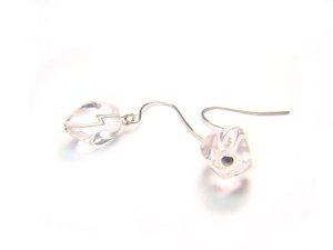 ERCXSS0812C Clear Quartz S Shape 8x11mm  Earrings