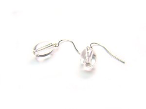 ERCXHS1000X Clear Quartz Rice Shape 7x10mm  Earrings
