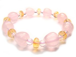 BA9853 Rose Quartz Citrine Clear Quartz Bracelet 5