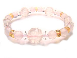 BA9596 Rose Quartz Citrine Clear Quartz Bracelet 10