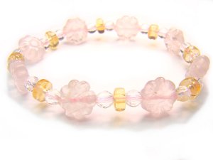 BA9854 Rose Quartz Citrine Clear Quartz Bracelet 11