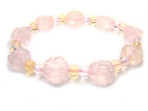 BA9860 Rose Quartz Citrine Clear Quartz Bracelet 14