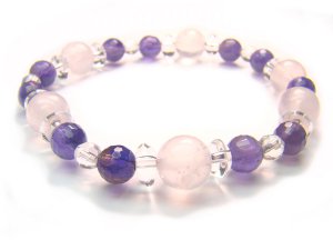 BA8160 Rose Quartz Amethyst Clear Quartz Bracelet 4