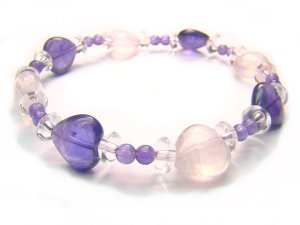 BB13 Rose Quartz Amethyst Clear Quartz Bracelet 19