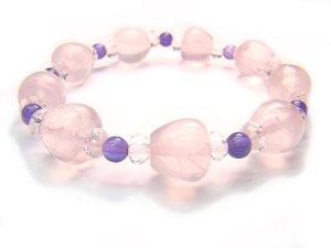 BB41 Rose Quartz Amethyst Clear Quartz Bracelet 21