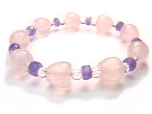BB47 Rose Quartz Amethyst Clear Quartz Bracelet 23