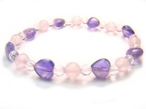 BB48 Rose Quartz Amethyst Clear Quartz Bracelet 24