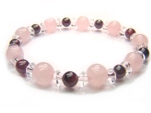 BB51 Rose Quartz Garnet Clear Quartz Bracelet 5