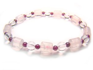 BB52 Rose Quartz Garnet Clear Quartz Bracelet 6
