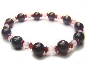 BB55 Rose Quartz Garnet Clear Quartz Bracelet 9