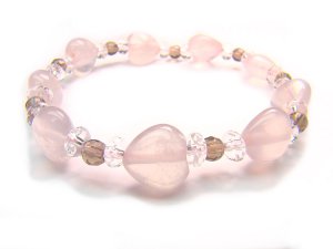 BB18 Rose Quartz Smokey Quartz Clear Quartz Bracelet 1