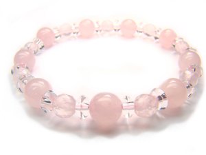 BB39 Rose Quartz Clear Quartz Bracelet 6