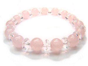 BB40 Rose Quartz Clear Quartz Bracelet 7