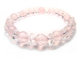 BB43 Rose Quartz Clear Quartz Bracelet 8
