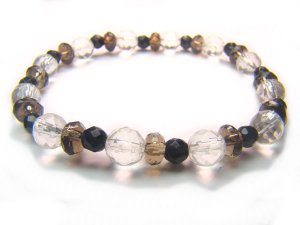 BB70 Smoky Quartz Onyx Clear Quartz Bracelet 4