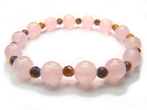 BB29 Rose Quartz Tiger Eye Clear Quartz Bracelet 2