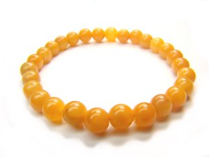 BYJXRS1000X Yellow Jade Round Shape 6 mm Bracelet