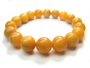 BYJXDO0610X Yellow Jade Round Shape 10 mm Bracelet