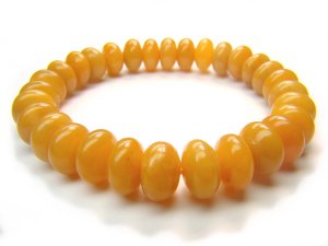 BWJXRS0800X Yellow Jade Donut Shape 6x10mm Bracelet