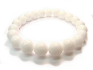 BB0073C White Jade Round Shape 8 mm Bracelet