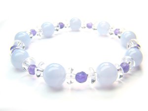 BB88 Blue Lace Agate Clear Quartz Amethyst Bracelet 6
