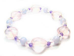 BB91 Blue Lace Agate Clear Quartz Amethyst Rose Quartz Bracelet 9