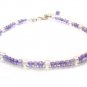 AA210F Amethyst Clear Quartz  Anklet