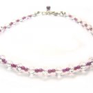 AA212F Garnet Clear Quartz  Anklet