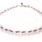AA212F Garnet Clear Quartz  Anklet