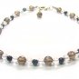 AA214F Smoky Quartz Clear Quartz Onyx  Anklet