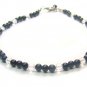 AA215F Onyx Clear Quartz  Anklet