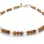 BB77F Tiger Eye Clear Quartz  Anklet