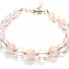 BB79F Rose Quartz Clear Quartz Bracelet