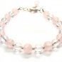 BB79F Rose Quartz Clear Quartz Bracelet