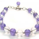 BB80F Amethyst Clear Quartz Bracelet