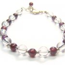 BB81F Garnet Clear Quartz Bracelet